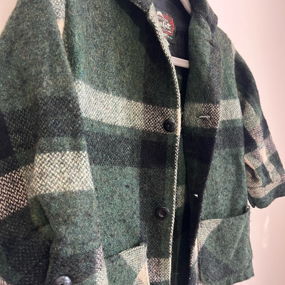 Vintage Kids Wool Plaid Canadian Camper Coat Sz 5 mohair made in canada - Picture 6 of 12